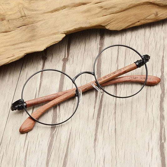 Wooden temple "MARU" Megane(木製テンプルの丸メガネ)【BJ0197】