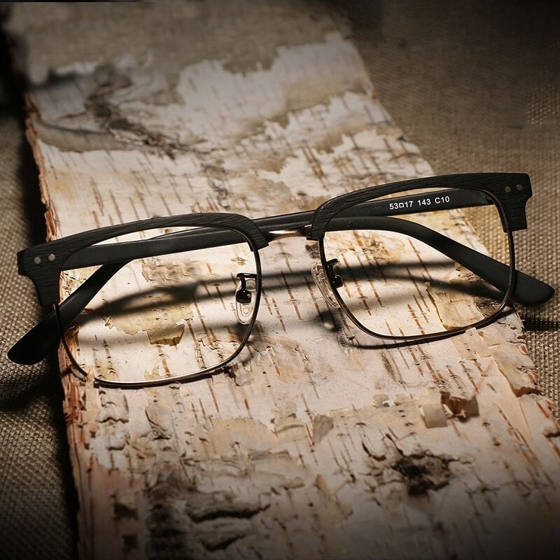 Wood grain Upper Edge Glasses【BJ0516】