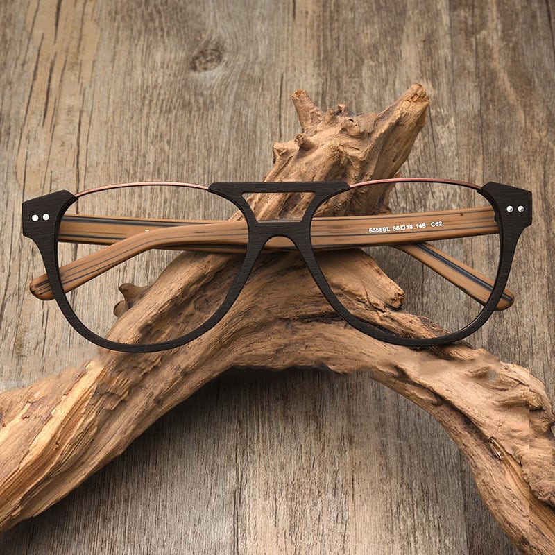 Fashionable Wood Metal Round Glasses【BJ0511】