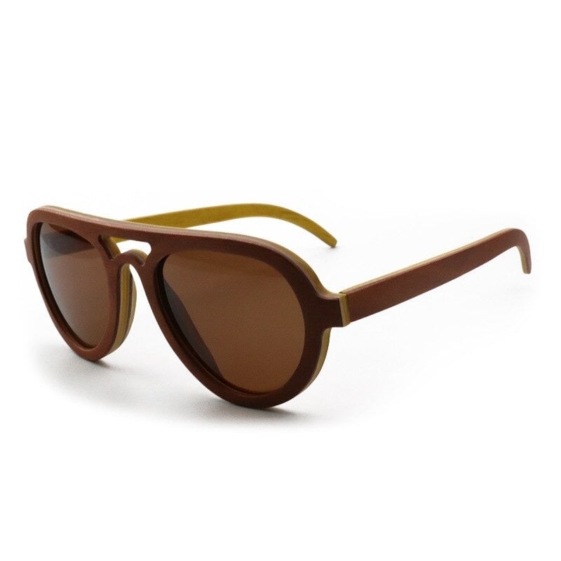 Wooden Oval Round Sunglasses【BJ0517】