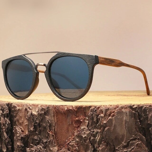 Wood grain sunglasses - Metal Bridge【BJ0181】