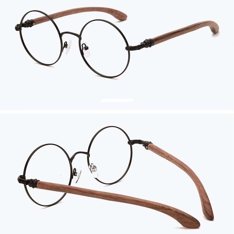 Wooden temple "MARU" Megane（木製テンプルの丸メガネ）【BJ0197】