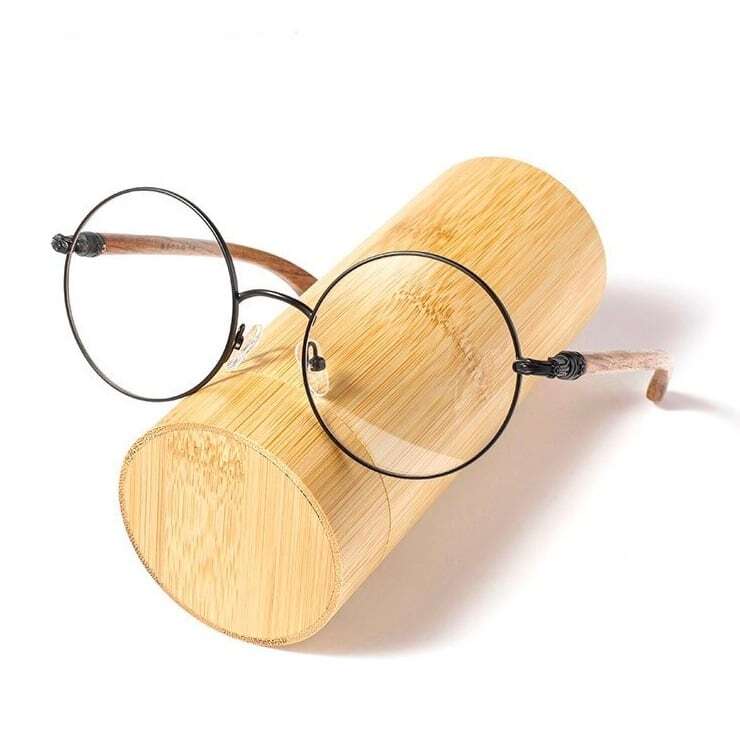 Wooden temple "MARU" Megane（木製テンプルの丸メガネ）【BJ0197】