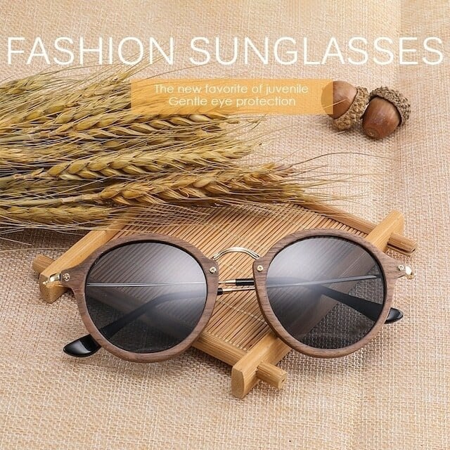 Wooden ring sunglasses - Metal Temple【BJ0193】