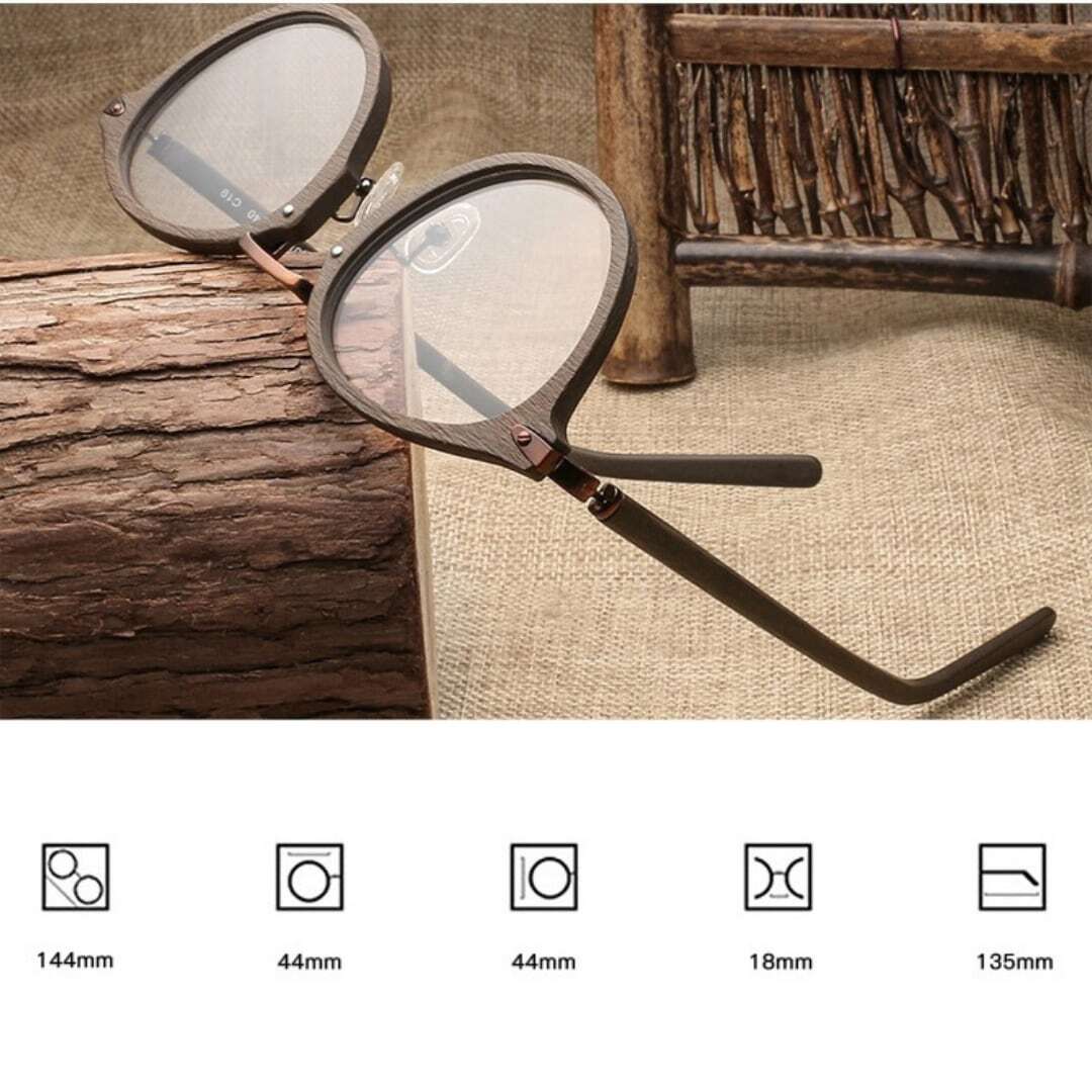 Wood grain glasses - Oval（木目のオーバルメガネ）【BJ0115】