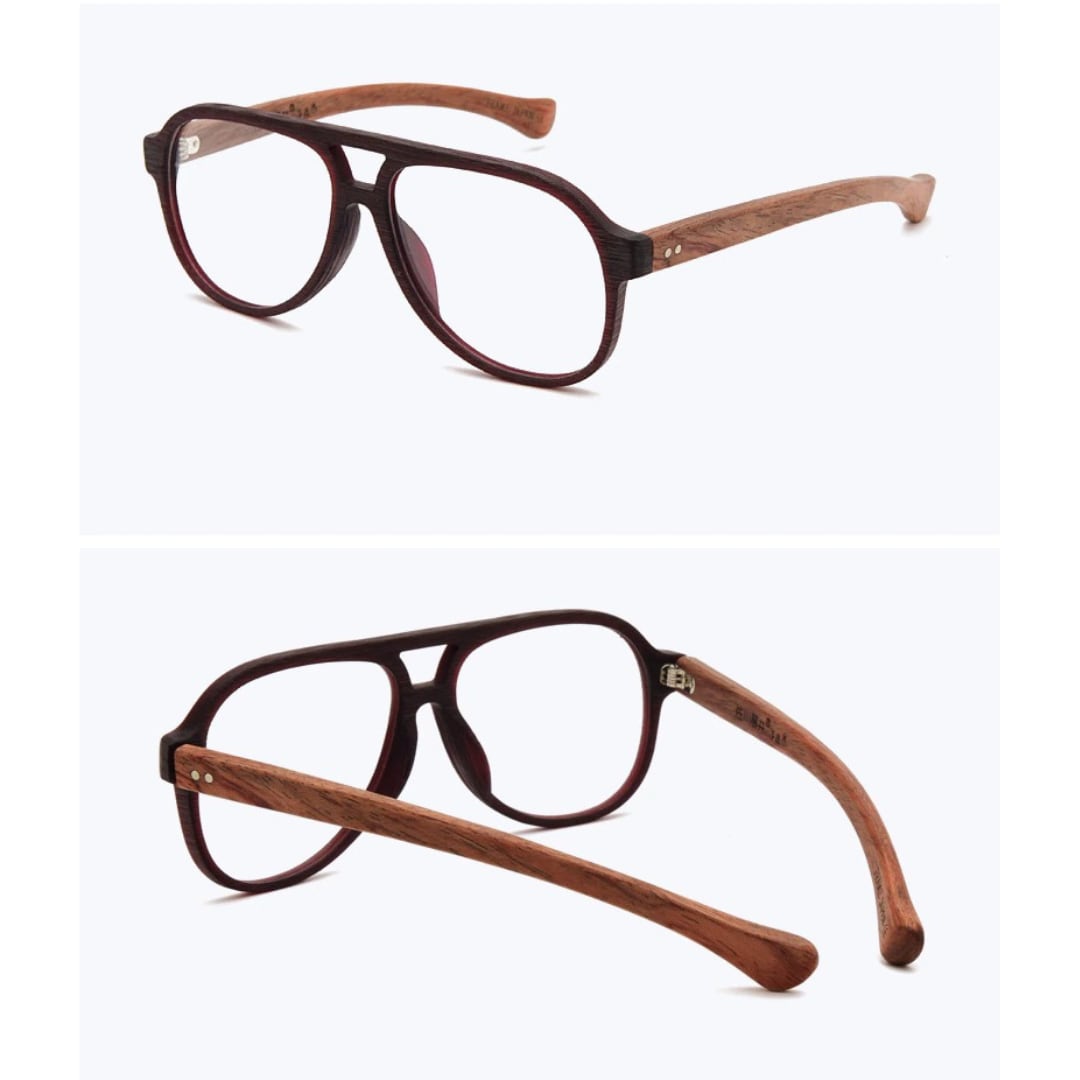 Wood Oversized Oblong Glasses【BJ0513】