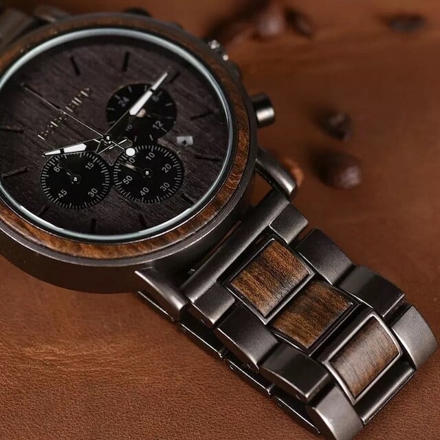 [3atm] Wooden watch - Coffee Vintage【BJ0017】