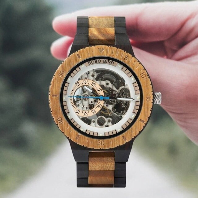Wooden mechanical watch - Skeleton【BJ0018】