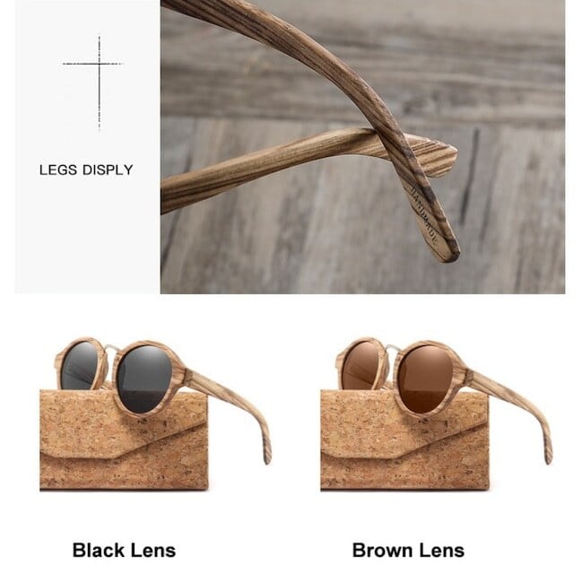 Wooden frame sunglasses - Metal Bridge【BJ0194】