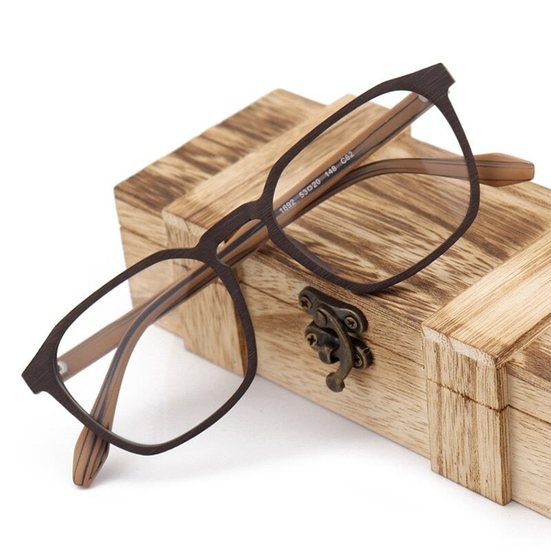 Wood Retro Square Glasses【BJ0509】
