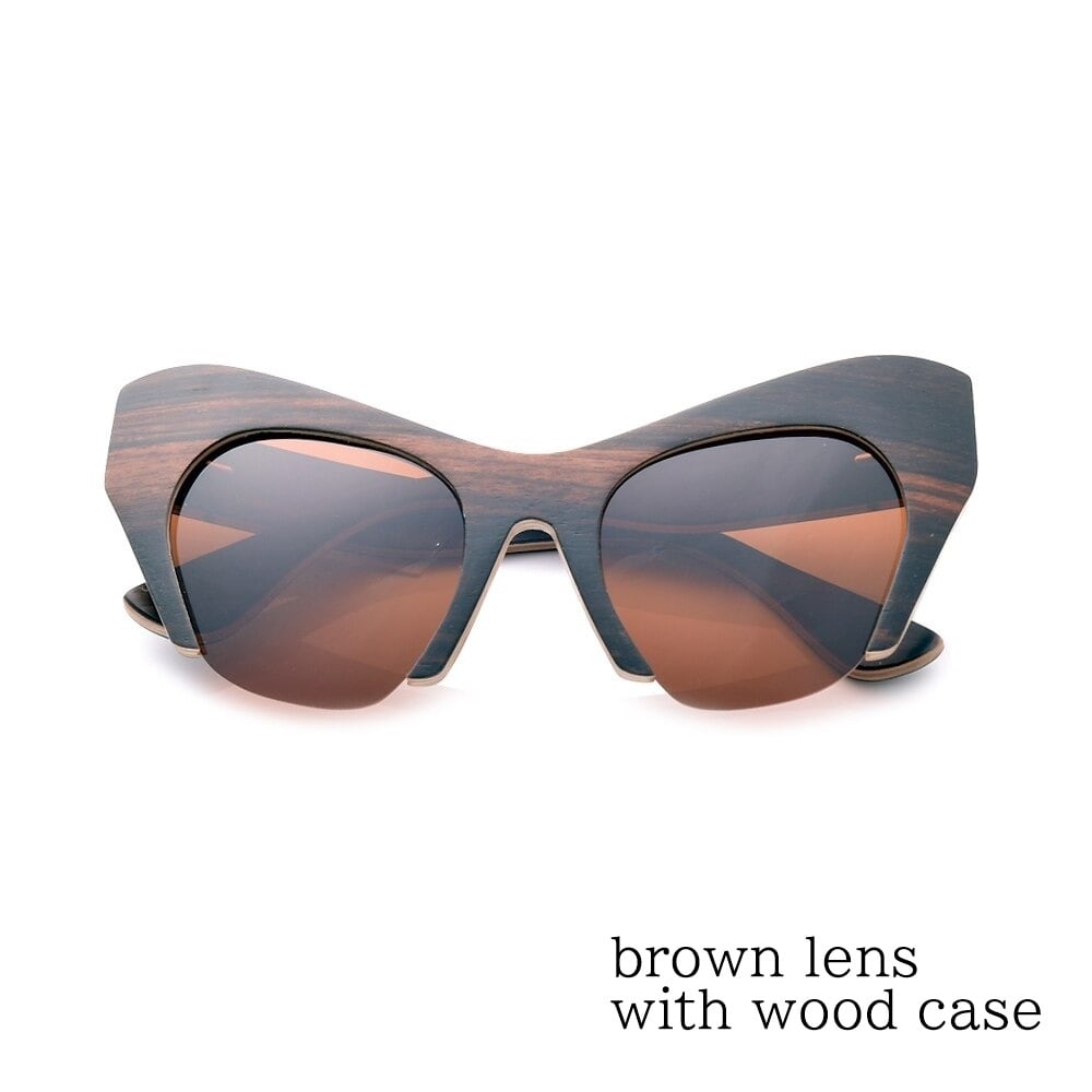 Wooden Acute Angle Sunglasses【BJ0518】