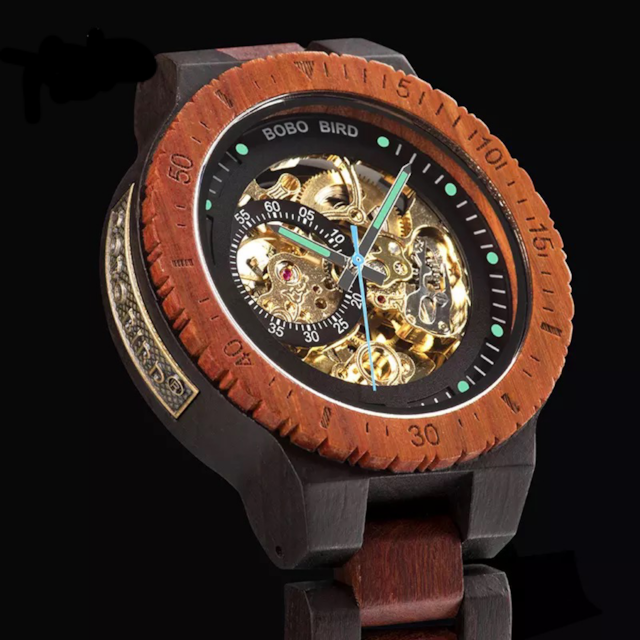 Wooden mechanical watch - Skeleton【BJ0018】