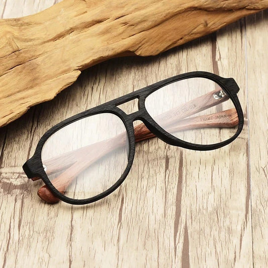 Wood Oversized Oblong Glasses【BJ0513】