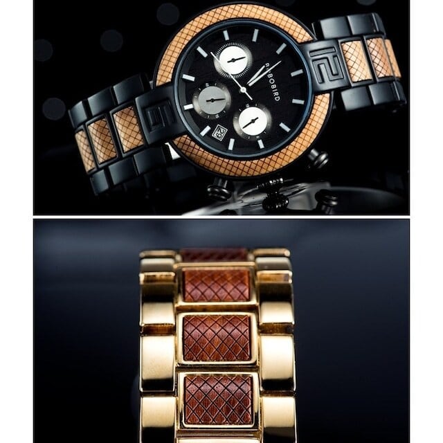 [3atm] Wooden watch - Metallic Luxury【BJ2423】