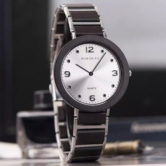 [3atm] Wooden watch - Ladder & Metal【BJ2430】