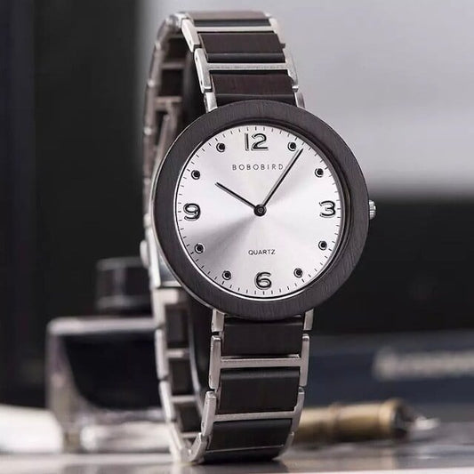[3atm] Wooden watch - Ladder & Metal【BJ2430】