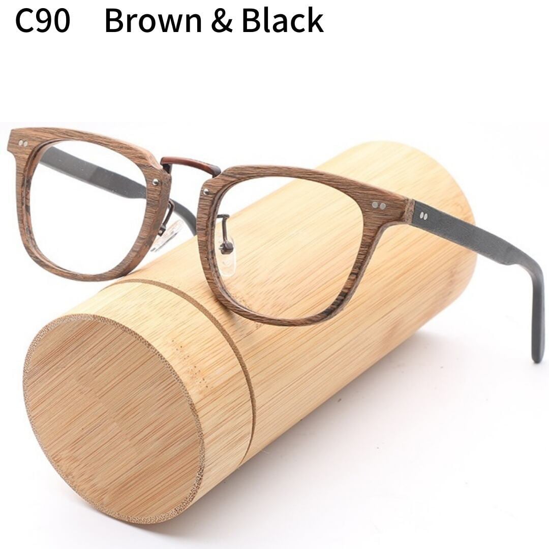 Wood grain glasses - Wellington（木目のウェリントンメガネ）【BJ0126】