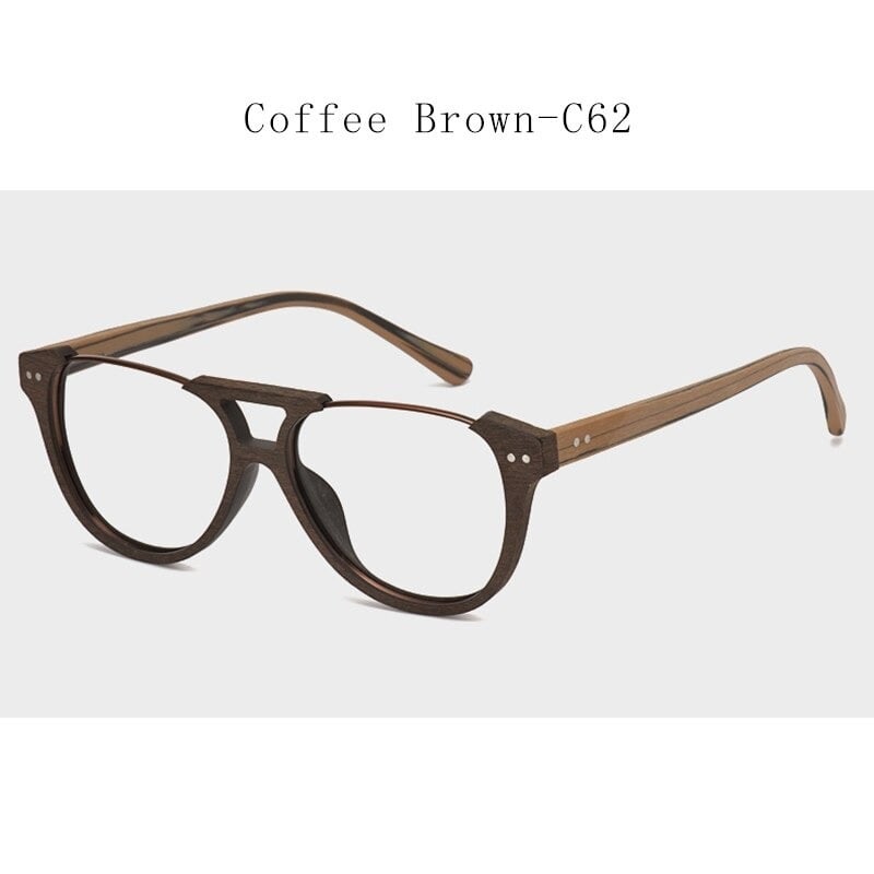 Fashionable Wood Metal Round Glasses【BJ0511】