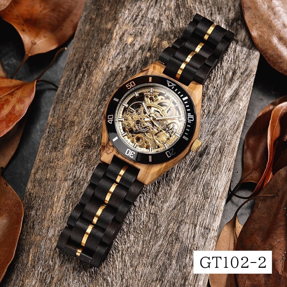 Wood And Steel Automatic Mechanical Watch【BJ0540】