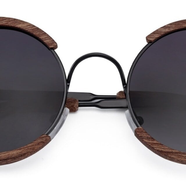 Wooden ring sunglasses（木縁の輪型サングラス）【BJ0009】