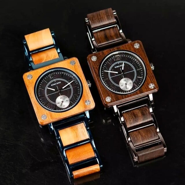 Wooden watch - Square Bread【BJ0106】