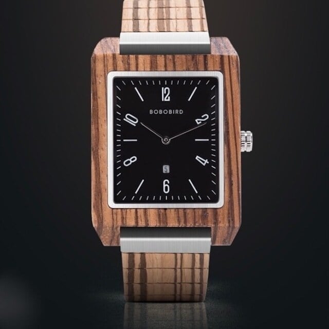 [3atm] Wooden watch - Square Rich【BJ2411】