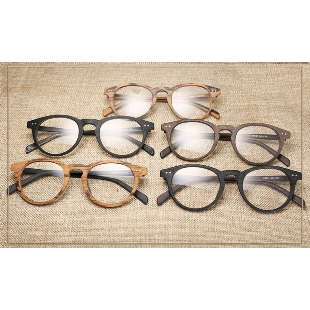 Wood grain glasses - Boston（木目のボストンメガネ）【BJ0130】