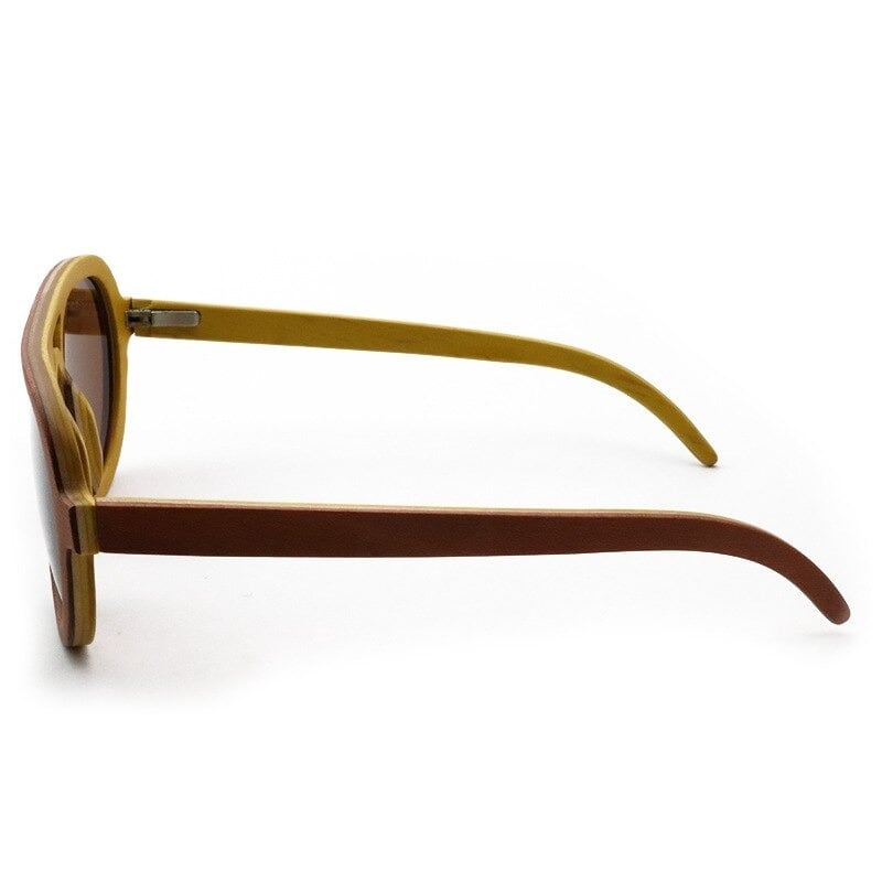 Wooden Oval Round Sunglasses【BJ0517】
