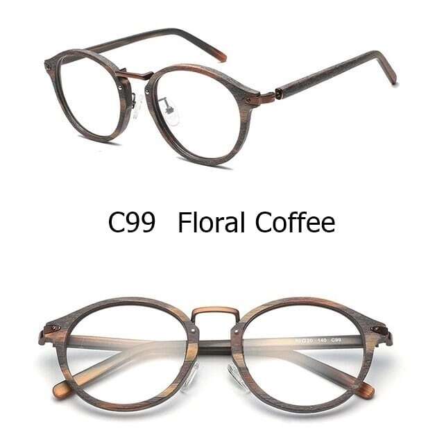 Wood grain glasses - Oval（木目のオーバルメガネ）【BJ0115】