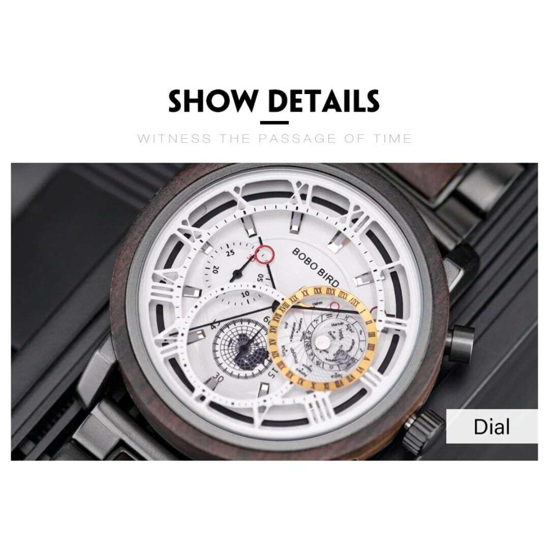[5atm] Wooden watch - Sophisticated Space【BJ2208】