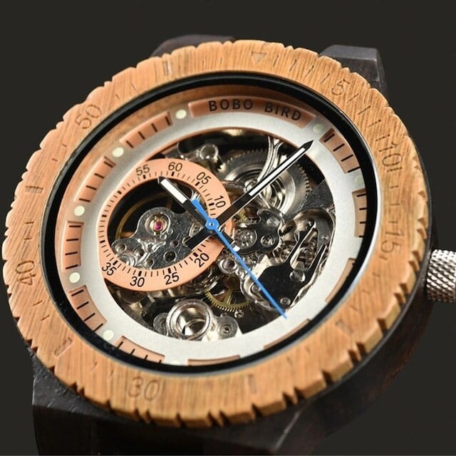 Wooden mechanical watch - Skeleton【BJ0018】