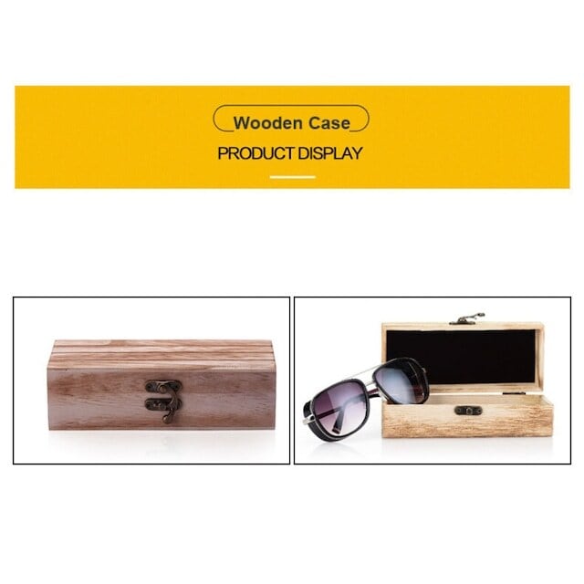 Wooden vintage sunglasses - Teardrop【BJ0010】