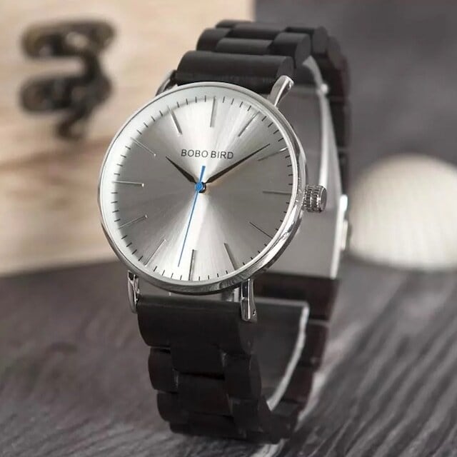 Wooden watch - Shilver Bright【BJ2172】