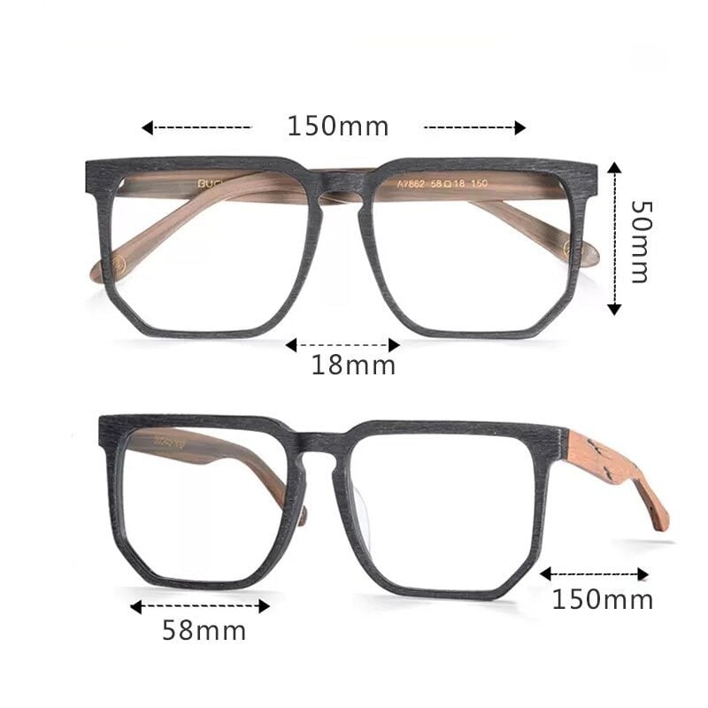 Wood grain Oversized Glasses【BJ0507】