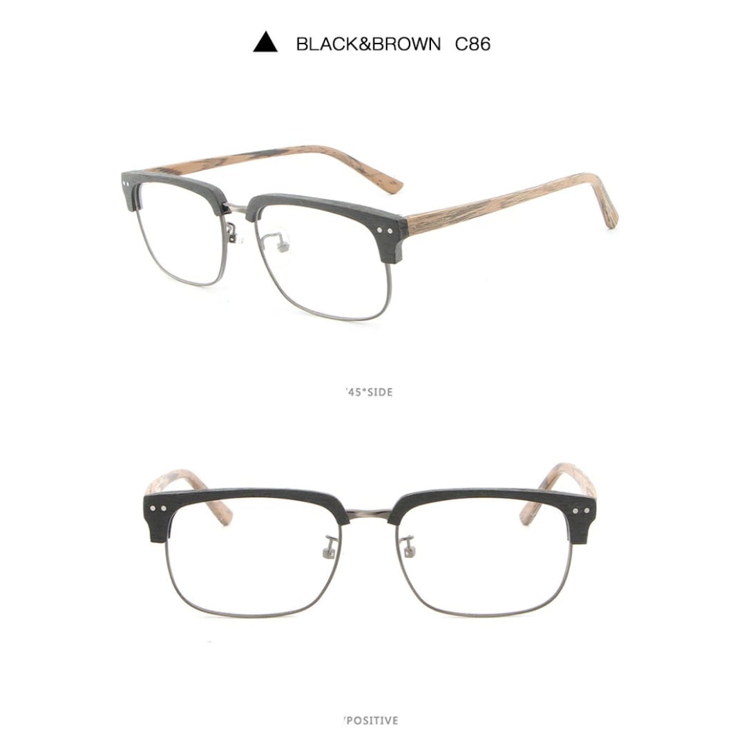 Wood grain Upper Edge Glasses【BJ0516】