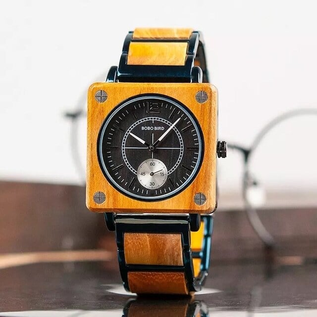 Wooden watch - Square Bread【BJ0106】