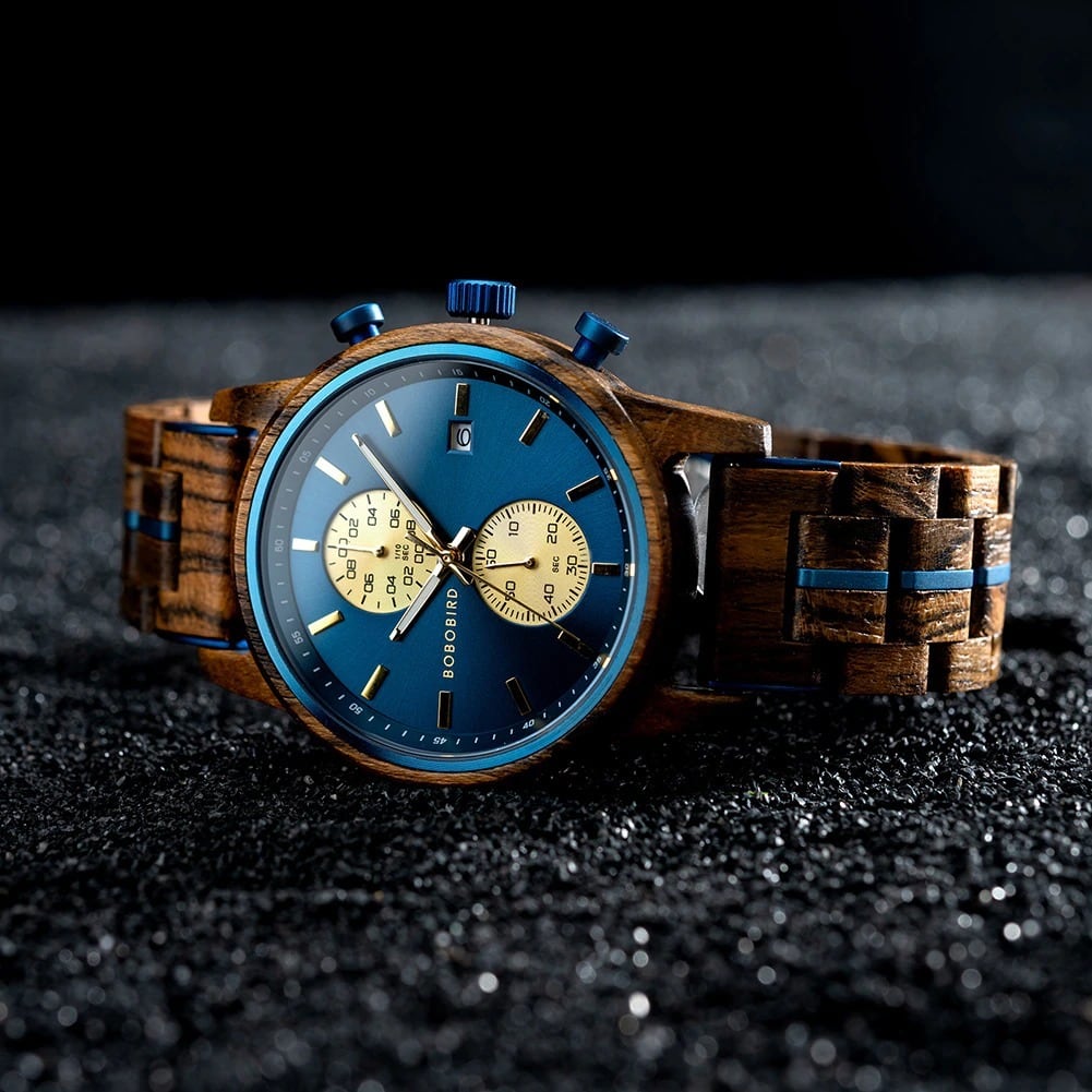 Wood Chronograph Watch With Date Display【BJ0538】