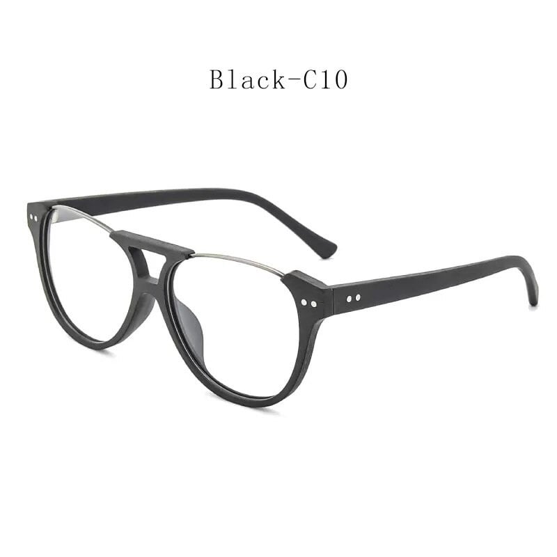 Fashionable Wood Metal Round Glasses【BJ0511】