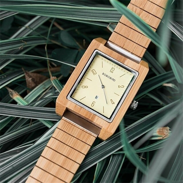[3atm] Wooden watch - Square Rich【BJ2411】