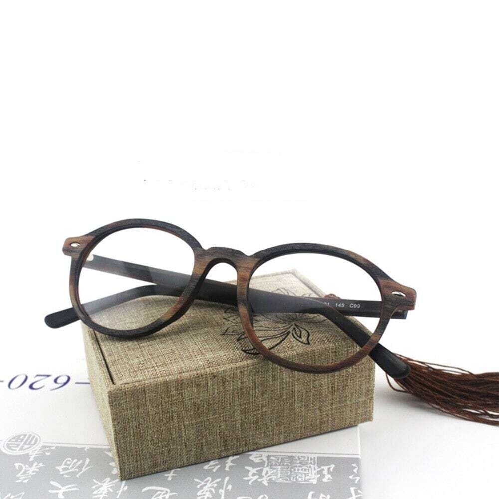 Wood grain glasses - Boston（木目のボストンメガネ）【BJ0129】