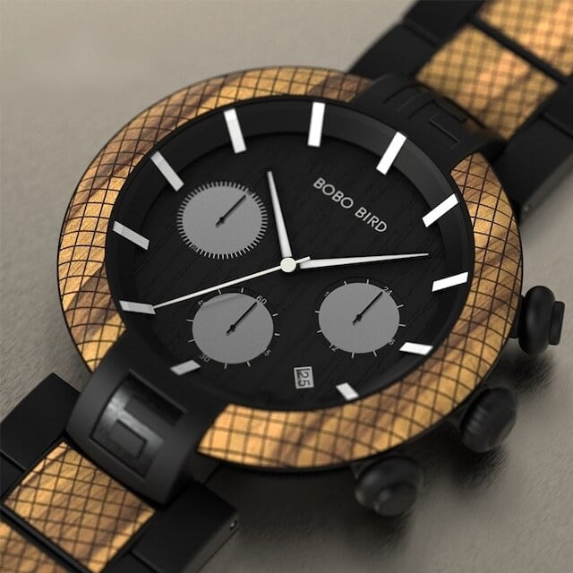 [3atm] Wooden watch - Metallic Luxury【BJ2423】