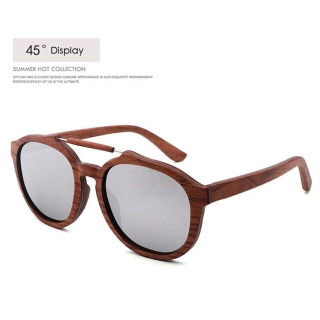 Wooden vintage sunglasses - Teardrop【BJ0010】