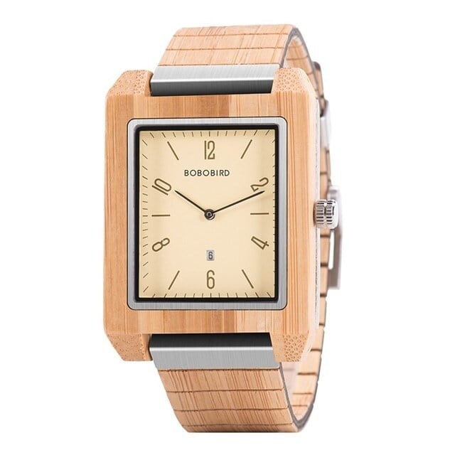 [3atm] Wooden watch - Square Rich【BJ2411】