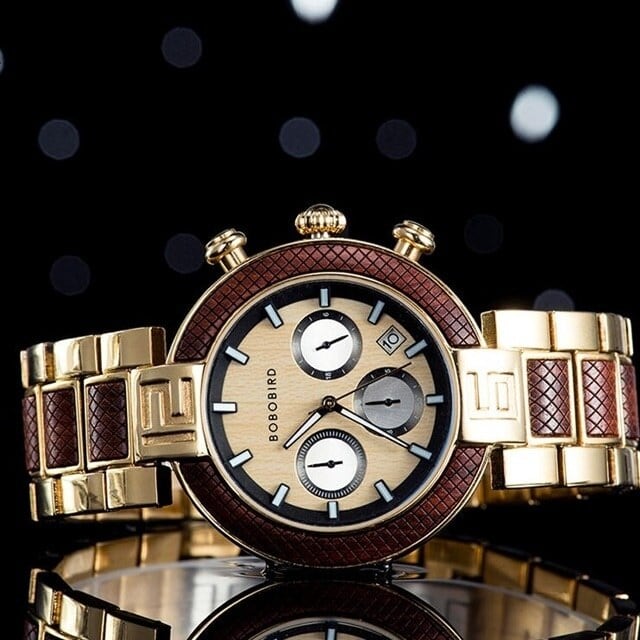 [3atm] Wooden watch - Metallic Luxury【BJ2423】