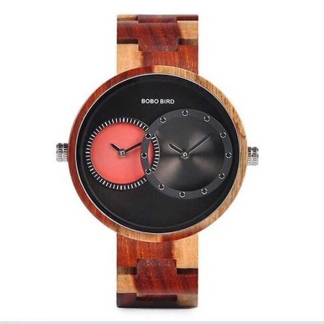 Wooden watch - Dual Twin Circles【BJ2143】
