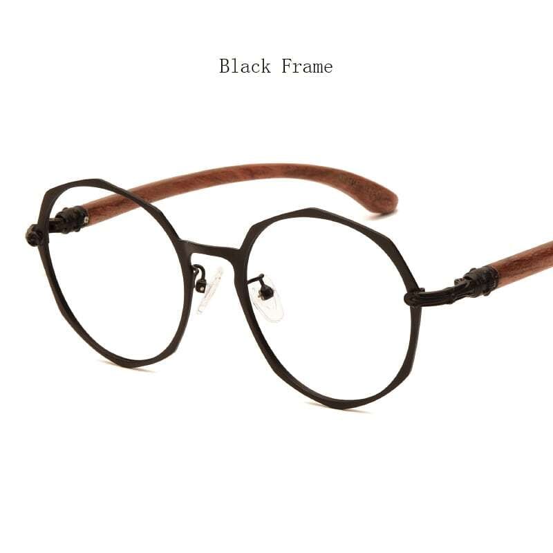 Wooden temple glasses - Geometry（木製テンプルの丸型メガネ）【BJ0184】