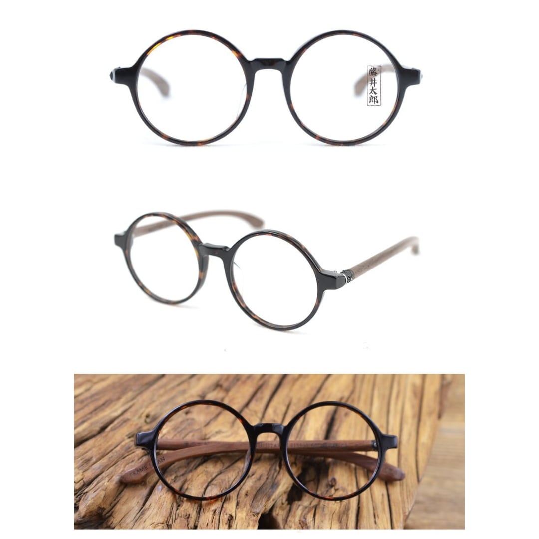 Retro Round Natural Wood Eyeglasses【BJ1513】