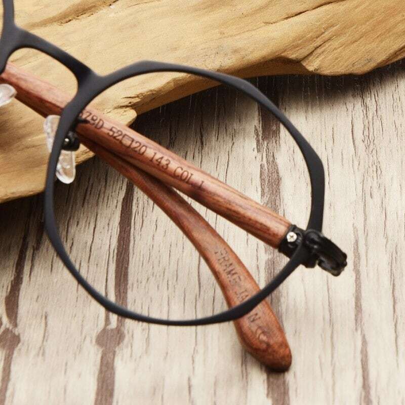 Wooden temple glasses - Geometry（木製テンプルの丸型メガネ）【BJ0184】