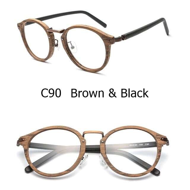 Wood grain glasses - Oval（木目のオーバルメガネ）【BJ0115】