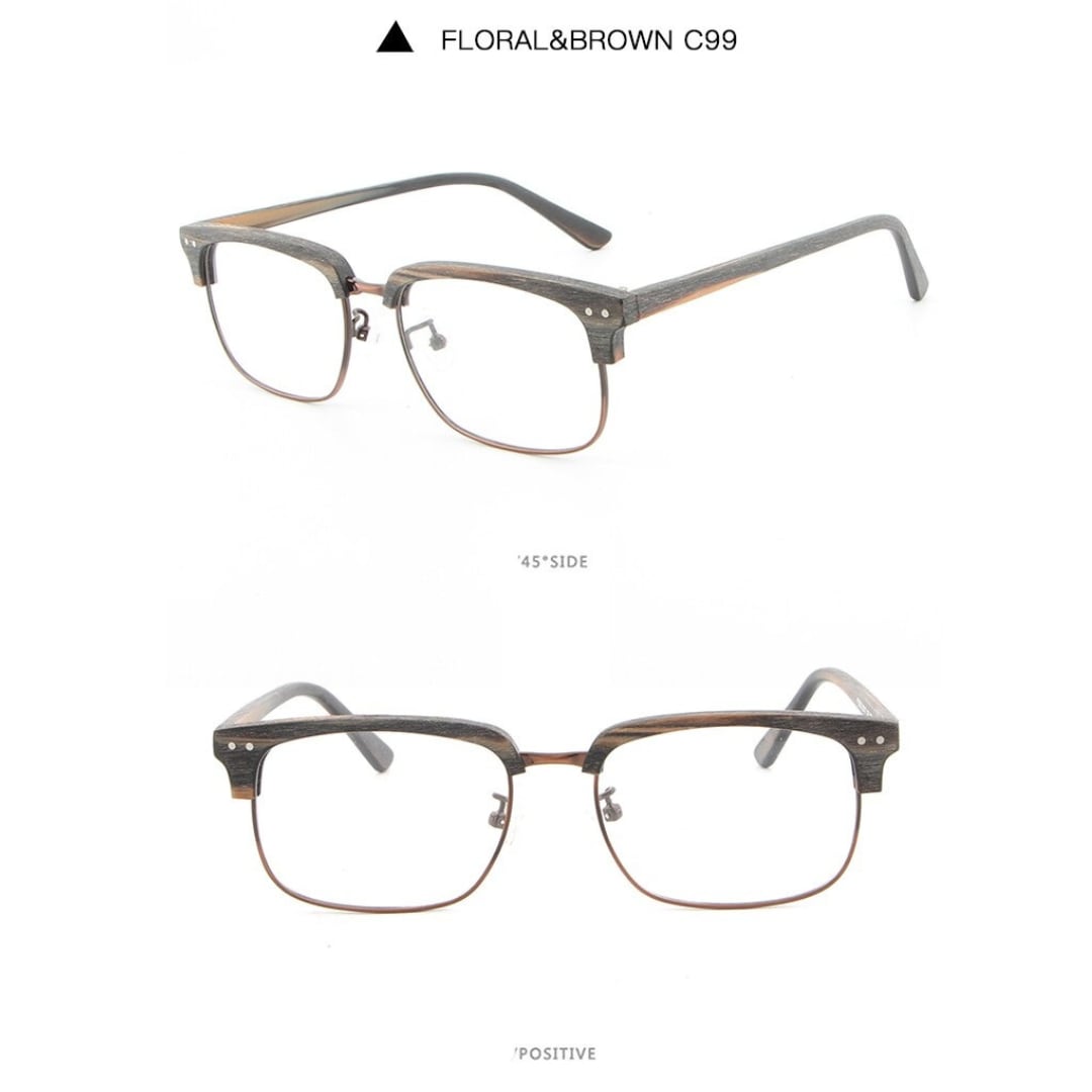 Wood grain Upper Edge Glasses【BJ0516】
